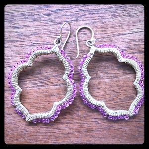 Pink & Gold Beaded Earrings